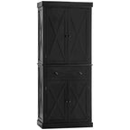 Mobiletto/dispensa da cucina autoportante Modern Farmhouse a 4 ante, organizer con 6 ripiani