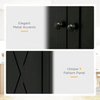 Mobiletto/dispensa da cucina autoportante Modern Farmhouse a 4 ante, organizer con 6 ripiani