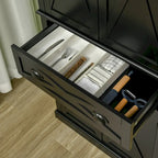 Mobiletto/dispensa da cucina autoportante Modern Farmhouse a 4 ante, organizer con 6 ripiani