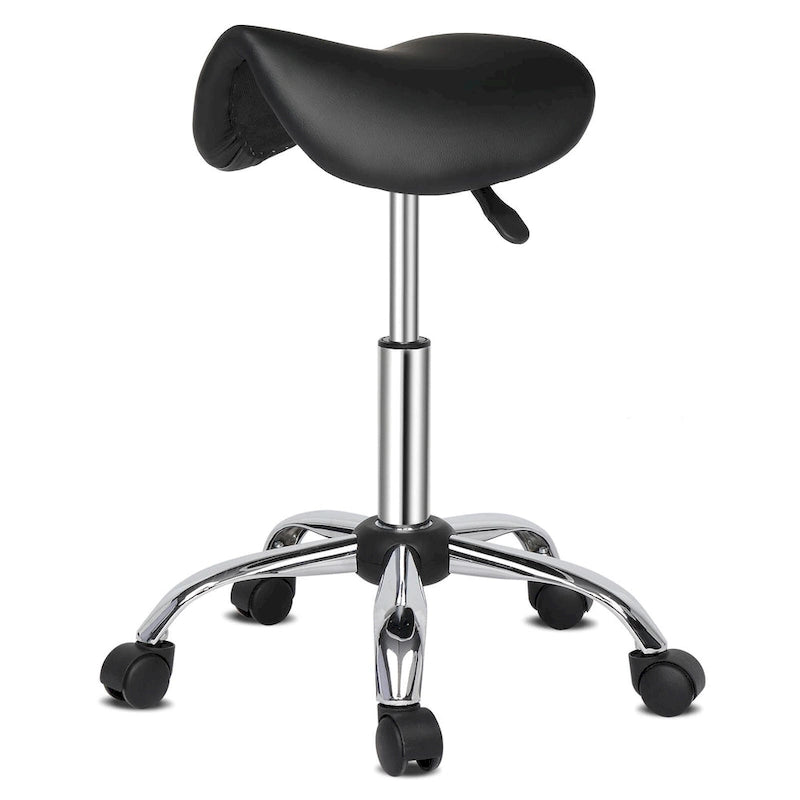 Sgabello regolabile con rotelle in similpelle Sgabello con rotelle Sedia da salone con ruote