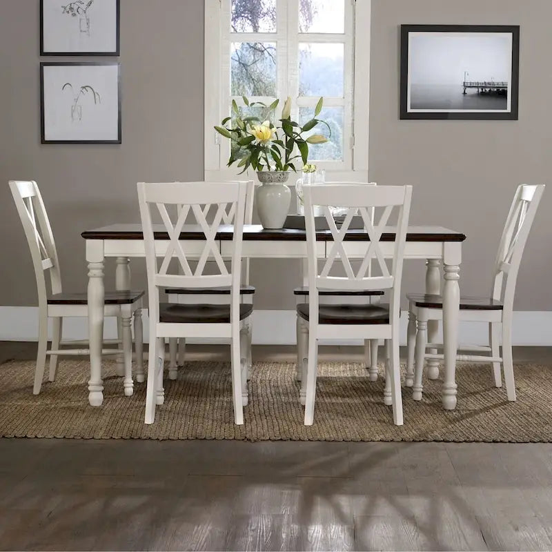 Crosley Shelby, Set da pranzo 7 pezzi, bianco