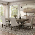 Set da pranzo 7 pezzi in legno rustico grigio
