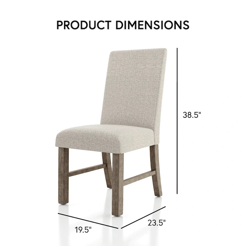 Set da pranzo 7 pezzi in legno rustico grigio