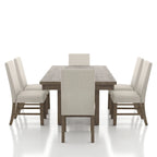 Set da pranzo 7 pezzi in legno rustico grigio