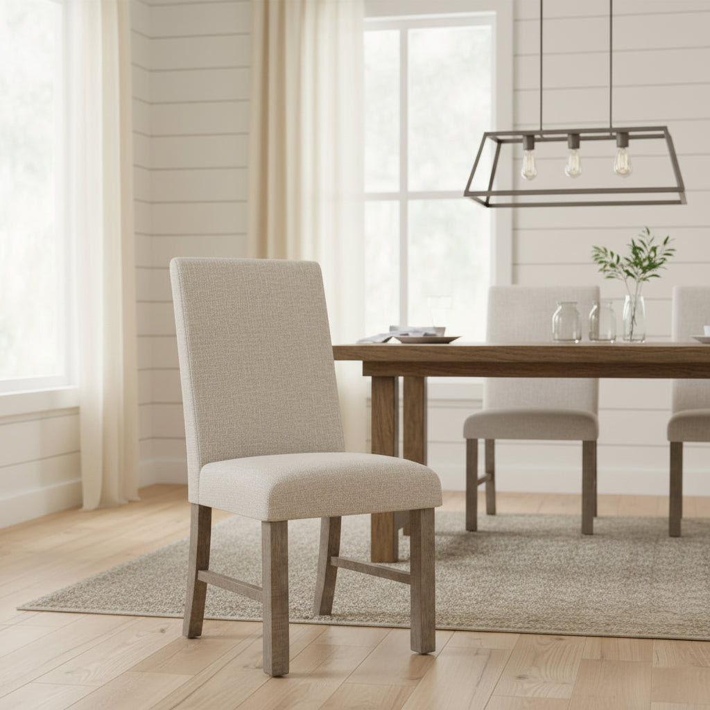 Set da pranzo 7 pezzi in legno rustico grigio