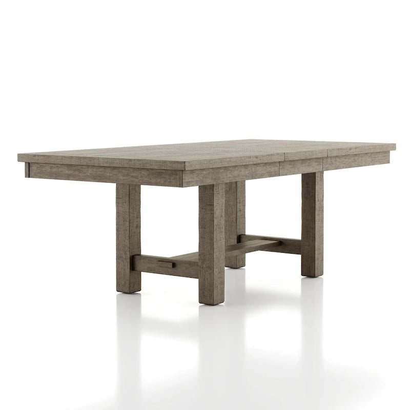 Set da pranzo 7 pezzi in legno rustico grigio