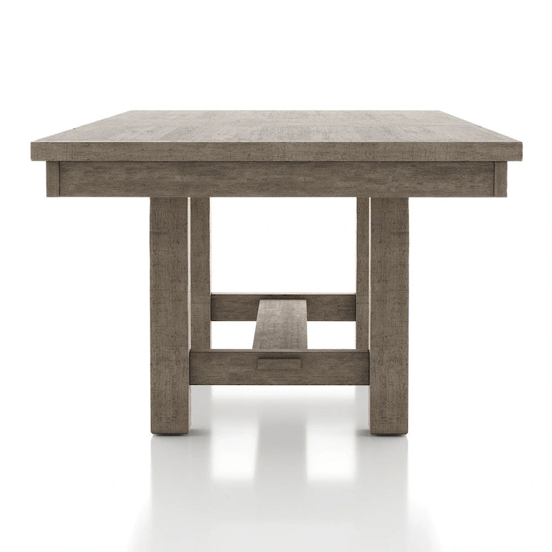 Set da pranzo 7 pezzi in legno rustico grigio