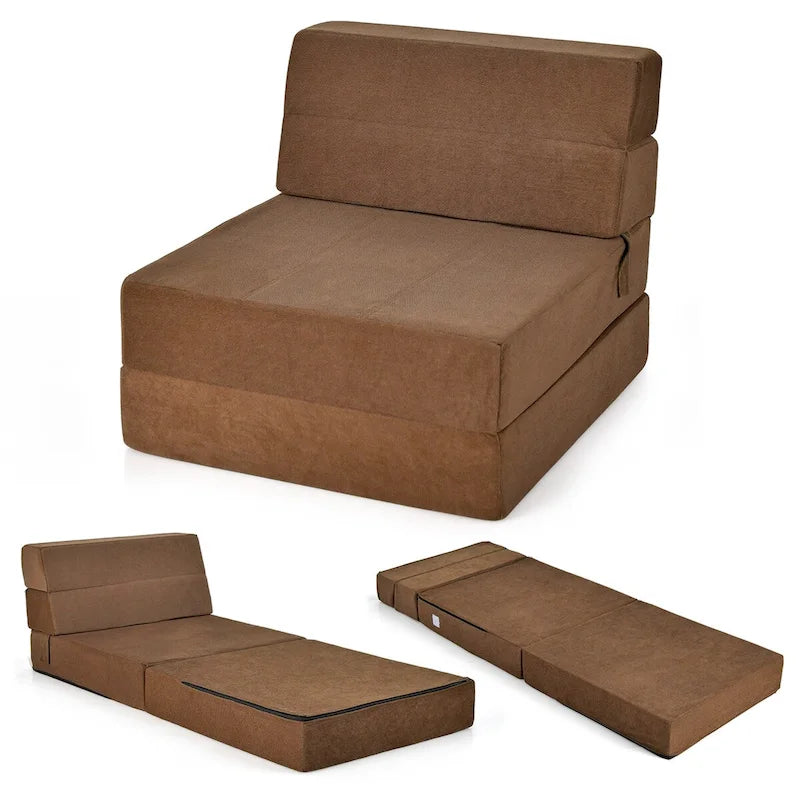 Sedia pieghevole a tre ante Trasformabile in chaise longue - 197 x 74 x 16,5 cm (L x P x A)