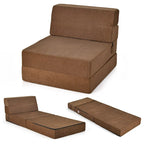 Costway Tri-Fold Fold Down Chair Flip Out Lounger Convertible Sleeper - 77.5 x 29 x 6.5 (L x W x H)