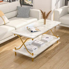 Tavolino da salotto da 99 cm con ripiani aperti e contenitore, design moderno e industriale, per soggiorno e sala da pranzo