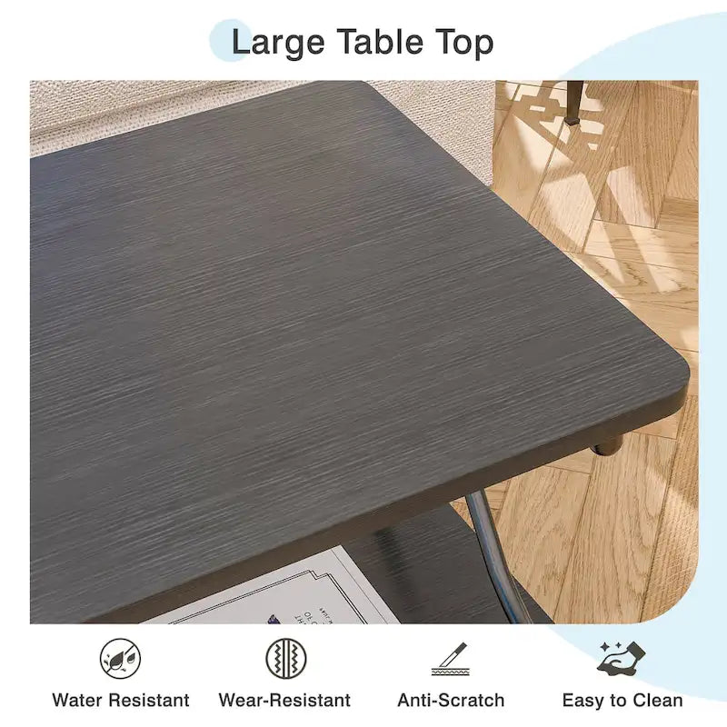 Tavolino da salotto da 99 cm con ripiani aperti e contenitore, design moderno e industriale, per soggiorno e sala da pranzo