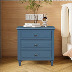Comodino in legno a 3 cassetti