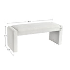 Panca da pranzo imbottita in bouclé, 122 cm di lunghezza