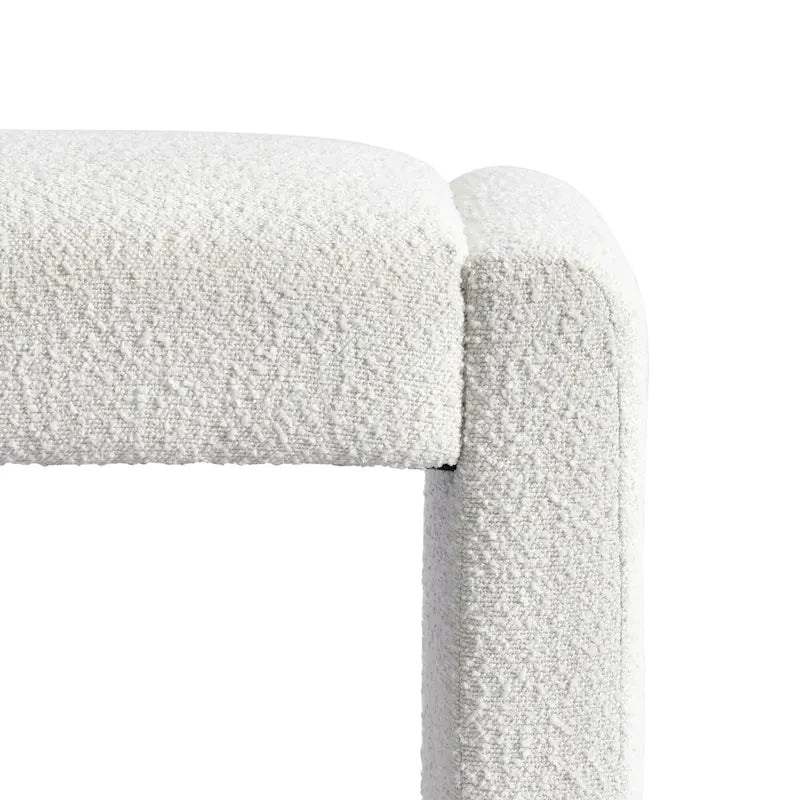 Panca da pranzo imbottita in bouclé, 122 cm di lunghezza