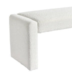 Panca da pranzo imbottita in bouclé, 122 cm di lunghezza