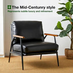 Poltrona moderna Mid-century 28W in morbida pelle PU - 28 L x 31 P x 30,75 A