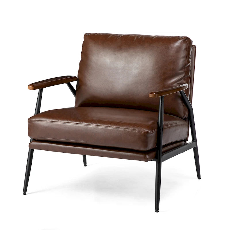Poltrona moderna Mid-century 28W in morbida pelle PU - 28 L x 31 P x 30,75 A