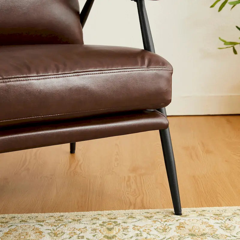 Poltrona moderna Mid-century 28W in morbida pelle PU - 28 L x 31 P x 30,75 A