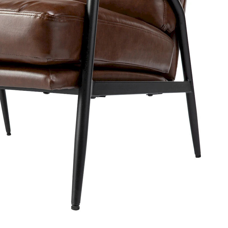 Poltrona moderna Mid-century 28W in morbida pelle PU - 28 L x 31 P x 30,75 A