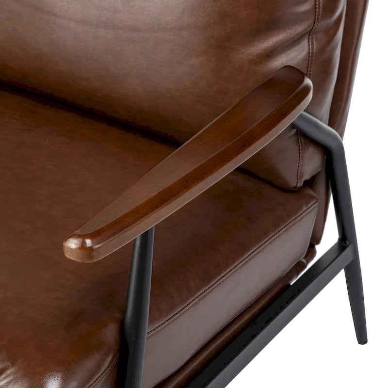 Poltrona moderna Mid-century 28W in morbida pelle PU - 28 L x 31 P x 30,75 A