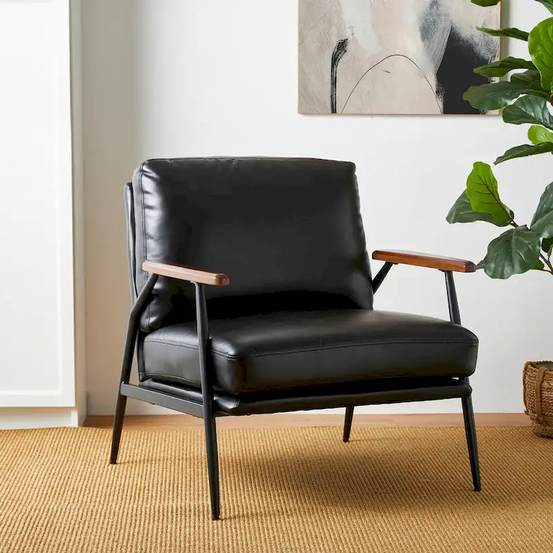 Poltrona moderna Mid-century 28W in morbida pelle PU - 28 L x 31 P x 30,75 A