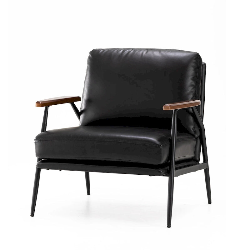 Poltrona moderna Mid-century 28W in morbida pelle PU - 28 L x 31 P x 30,75 A