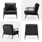 Poltrona moderna Mid-century 28W in morbida pelle PU - 28 L x 31 P x 30,75 A
