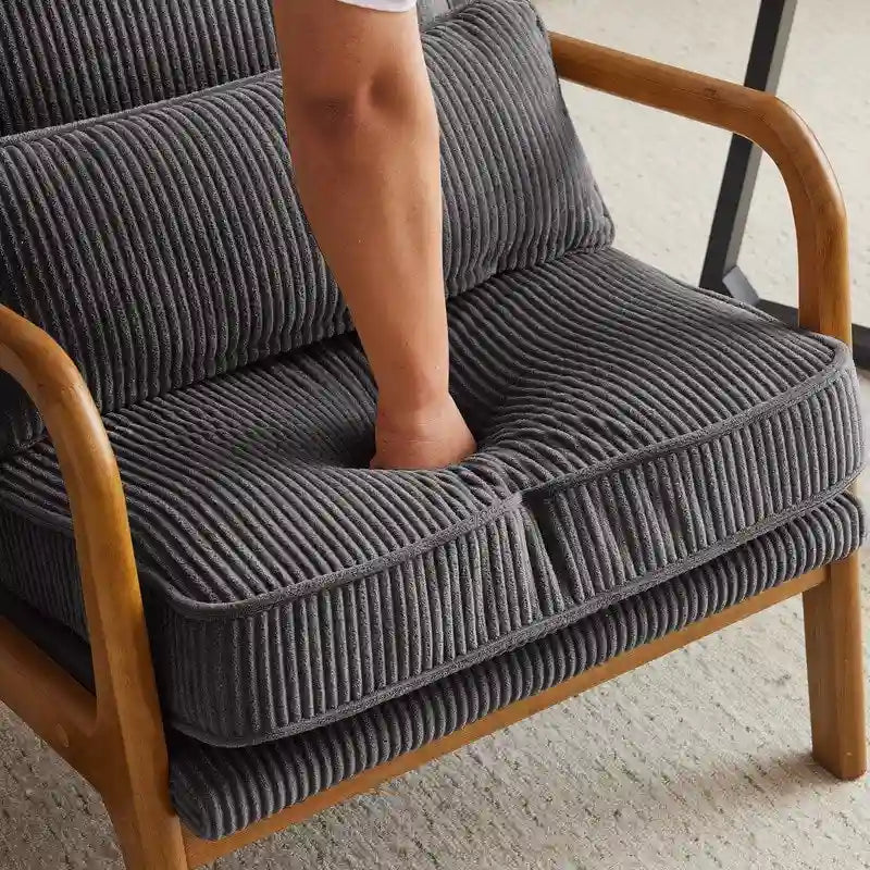 Sedia imbottita in misto lino, 2 pezzi