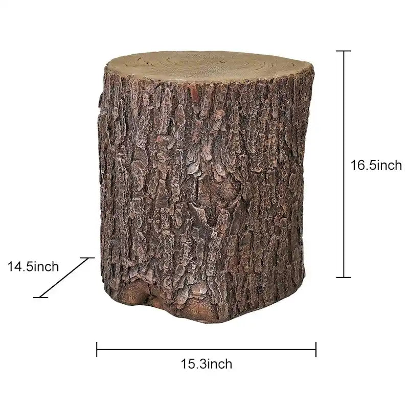 Copertura del ceppo d'albero in finto rovere per il cortile - Sgabelli da giardino a forma di tavolo rotondo per ceppo d'albero