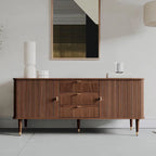Madia in Legno di Noce con Ante a Tamburo - Mid Century Modern