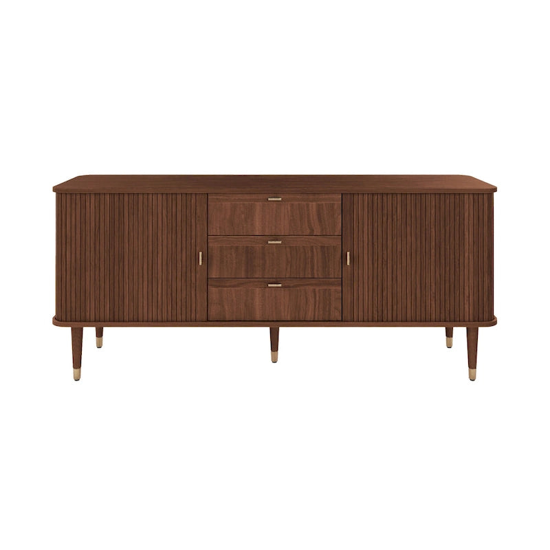 Madia in Legno di Noce con Ante a Tamburo - Mid Century Modern