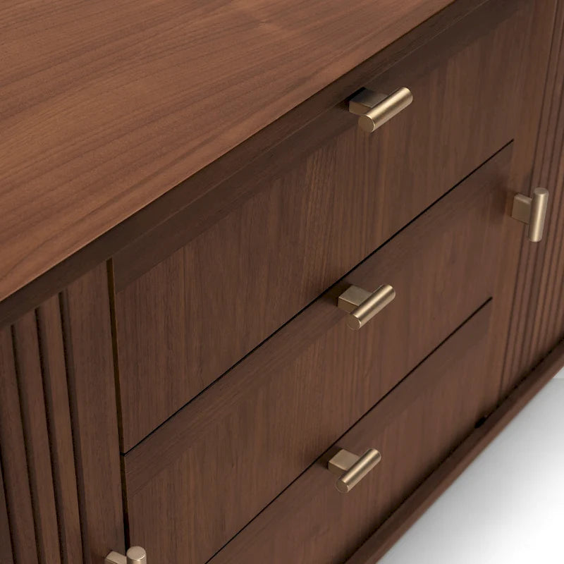 Madia in Legno di Noce con Ante a Tamburo - Mid Century Modern