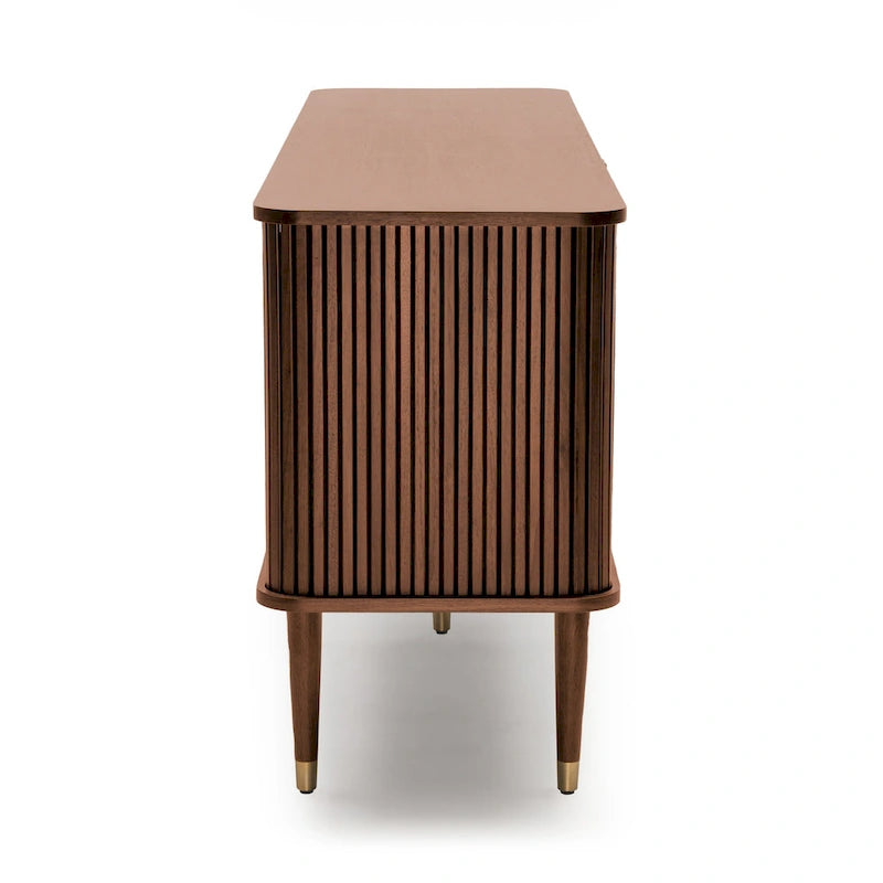 Madia in Legno di Noce con Ante a Tamburo - Mid Century Modern