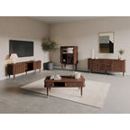 Madia in Legno di Noce con Ante a Tamburo - Mid Century Modern