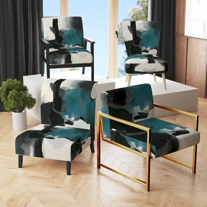 Poltrona di design astratta imbottita - Poltrona moderna per camera da letto