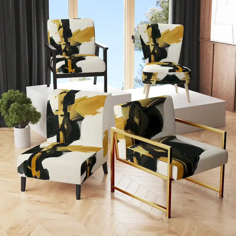 Poltrona di design astratta imbottita - Poltrona moderna per camera da letto