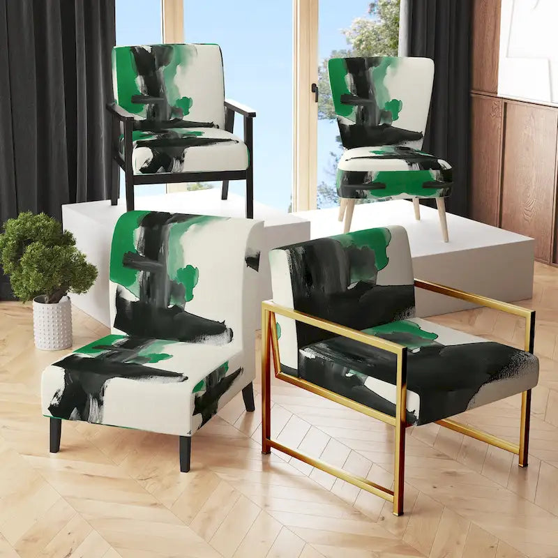 Poltrona di design astratta imbottita - Poltrona moderna per camera da letto