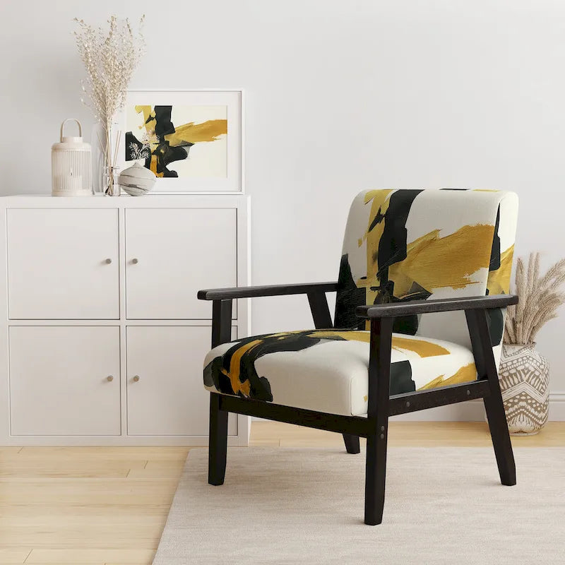 Poltrona di design astratta imbottita - Poltrona moderna per camera da letto