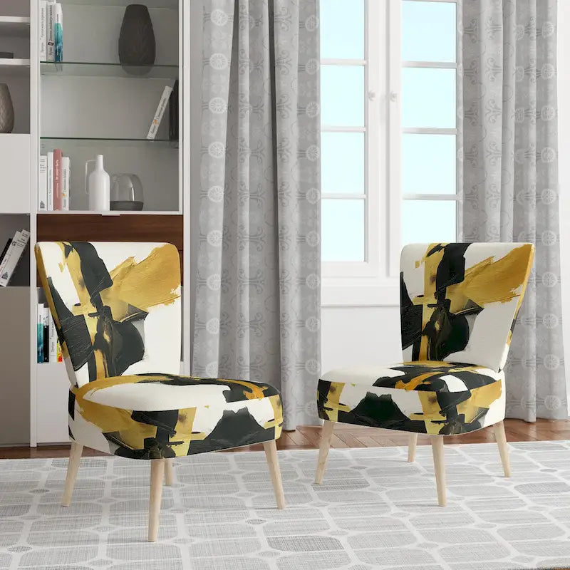 Poltrona di design astratta imbottita - Poltrona moderna per camera da letto