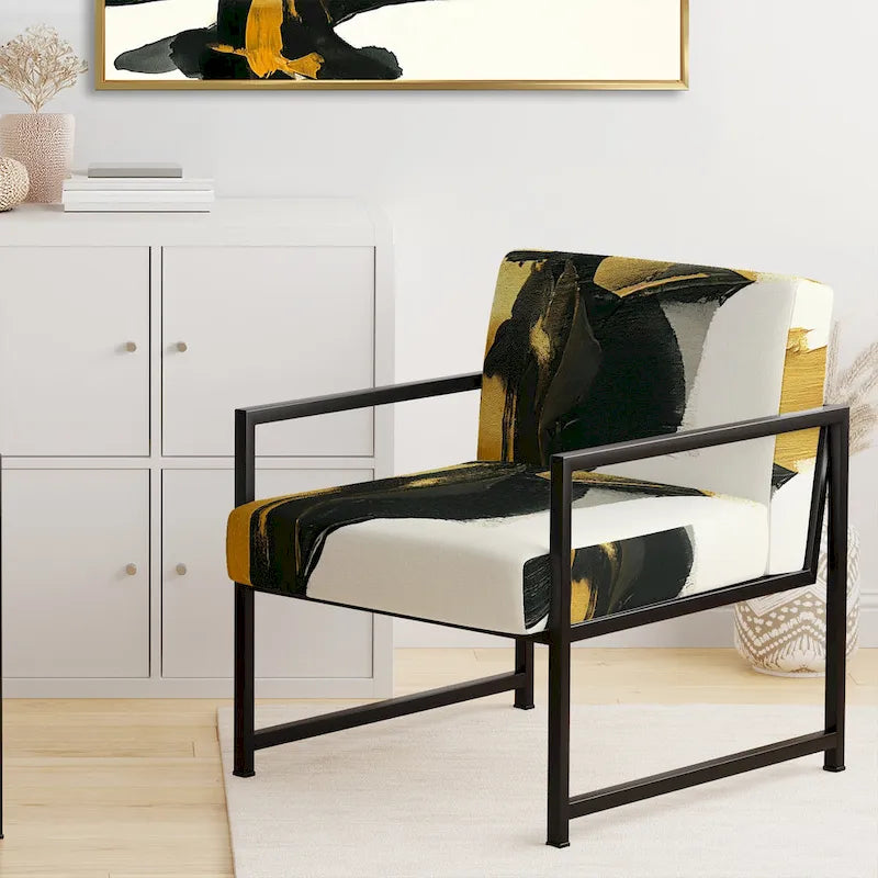Poltrona di design astratta imbottita - Poltrona moderna per camera da letto