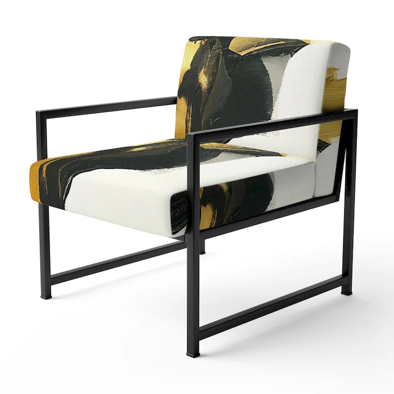 Poltrona di design astratta imbottita - Poltrona moderna per camera da letto
